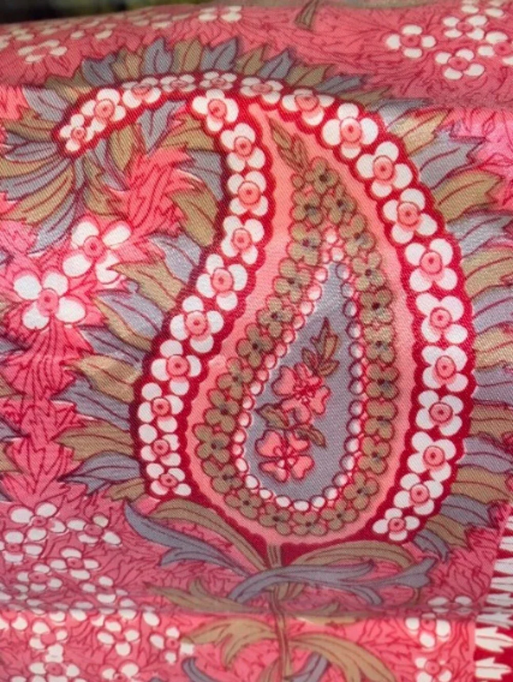 Vintage Vera Neumann Pink Paisley Acetate Scarf Made In Japan